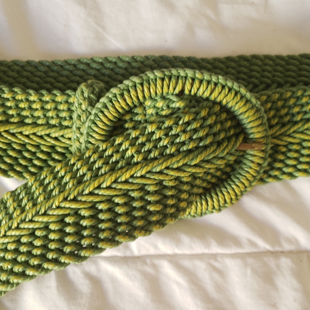 Handmade Green and Yellow Braided Belt